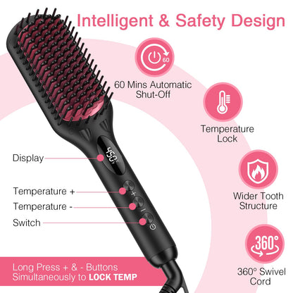 Close-up of the double ionic generator bristles on the MiroPure straightening brush.