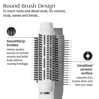 The T3 AireBrush one step volumizing brush packaging display showcasing authentic import details.