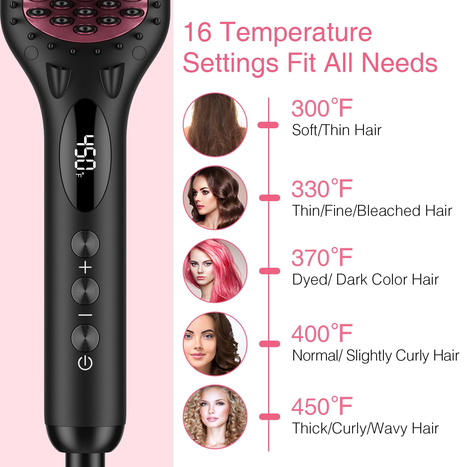 Packaging details of the imported MiroPure ionic hair straightener brush.
