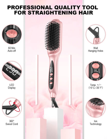 LANDOT professional hair brush being held to demonstrate the ergonomic handle grip.