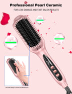 LANDOT hair straightener brush premium gift box packaging designed for women.