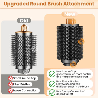 Puregust big round brush accessory attached to a compatible styler base demonstrating root lifting technique
