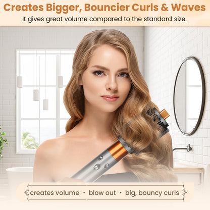 Puregust voluminous blowout brush side angle showcasing the secure connection mechanism for hair stylers
