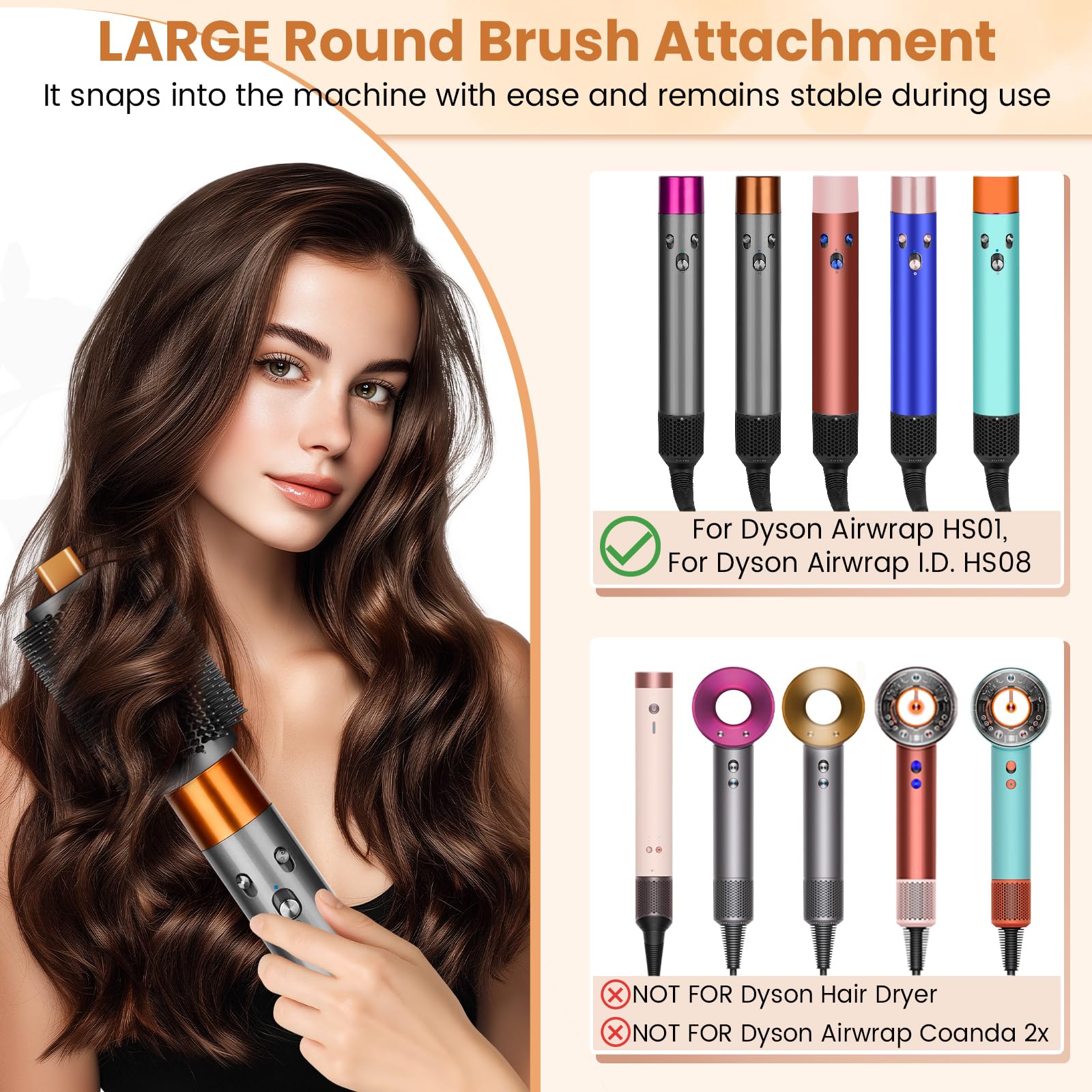 Puregust large volumizing accessory being used on long hair strands to create thick salon style waves