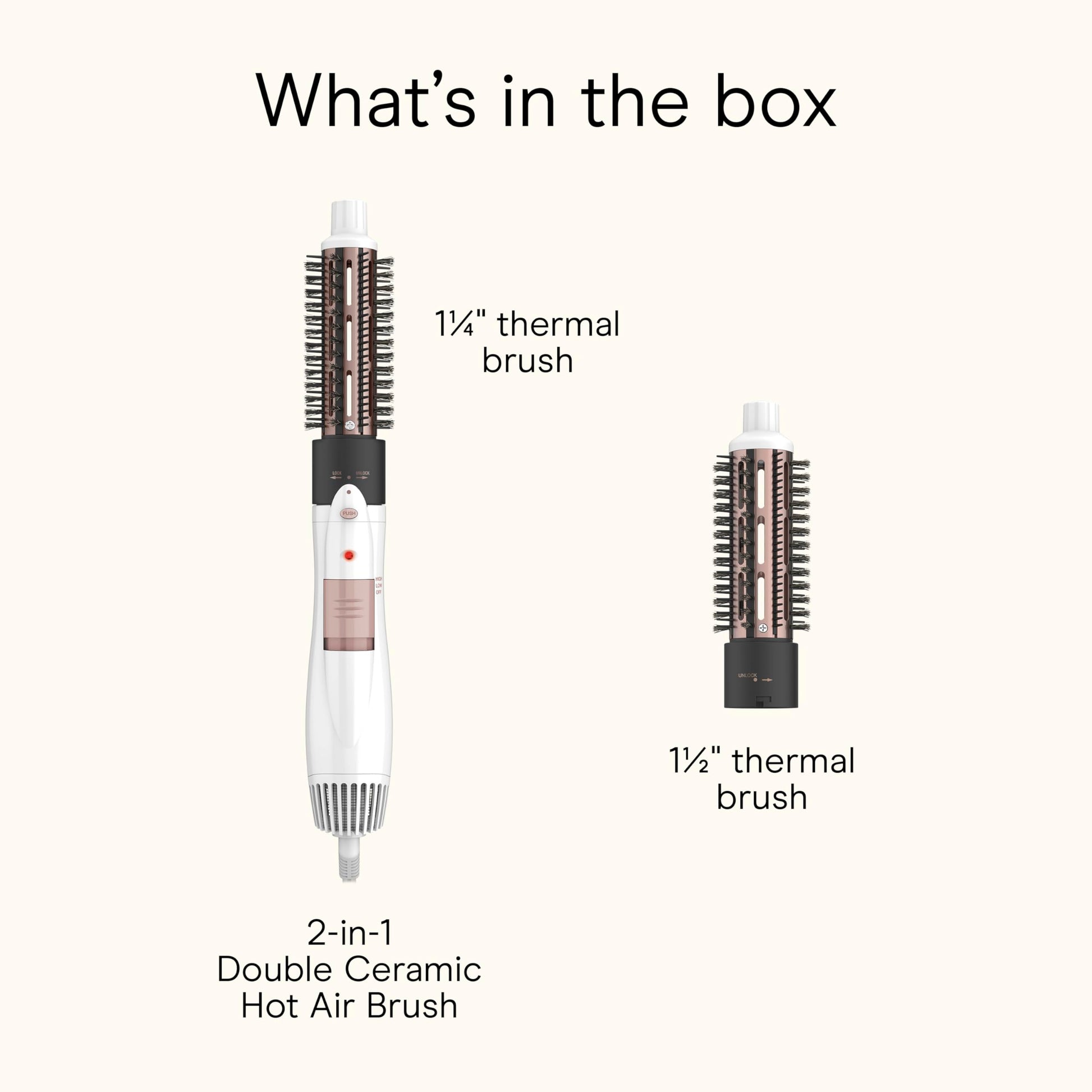 Conair imported thermal round brush being held to demonstrate the lightweight and balanced design.