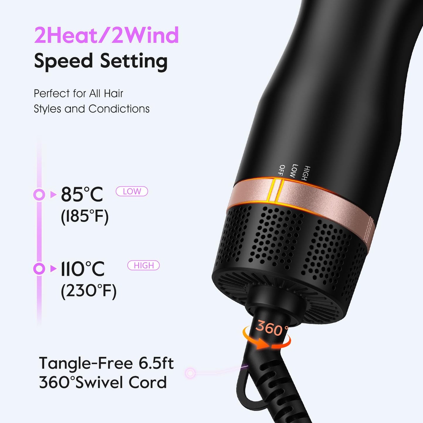 Slopehill one step hair dryer and styler being packed into a travel suitcase showing its lightweight frame.