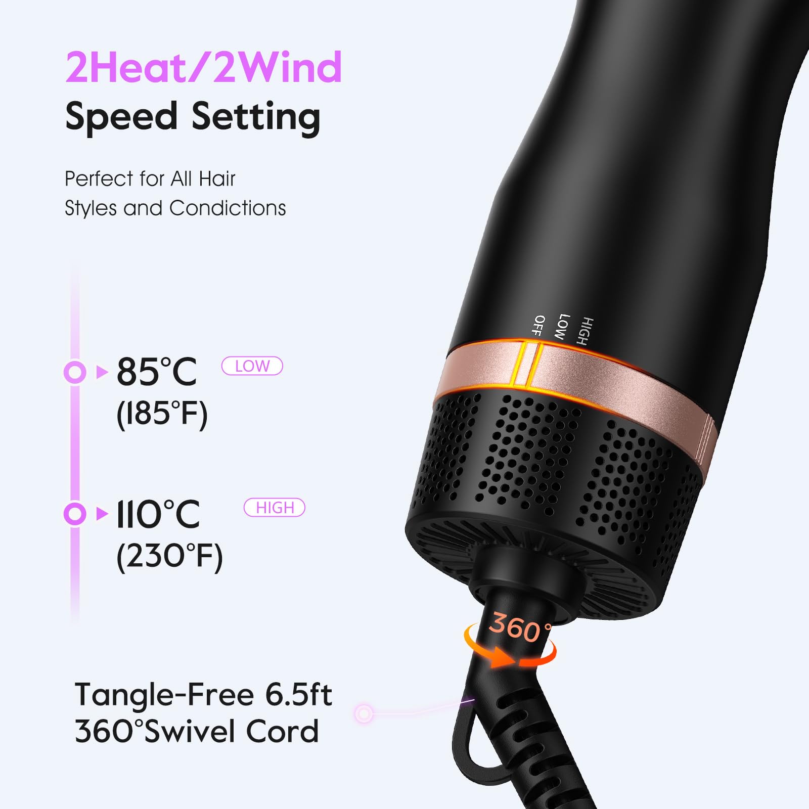 Slopehill one step hair dryer and styler being packed into a travel suitcase showing its lightweight frame.