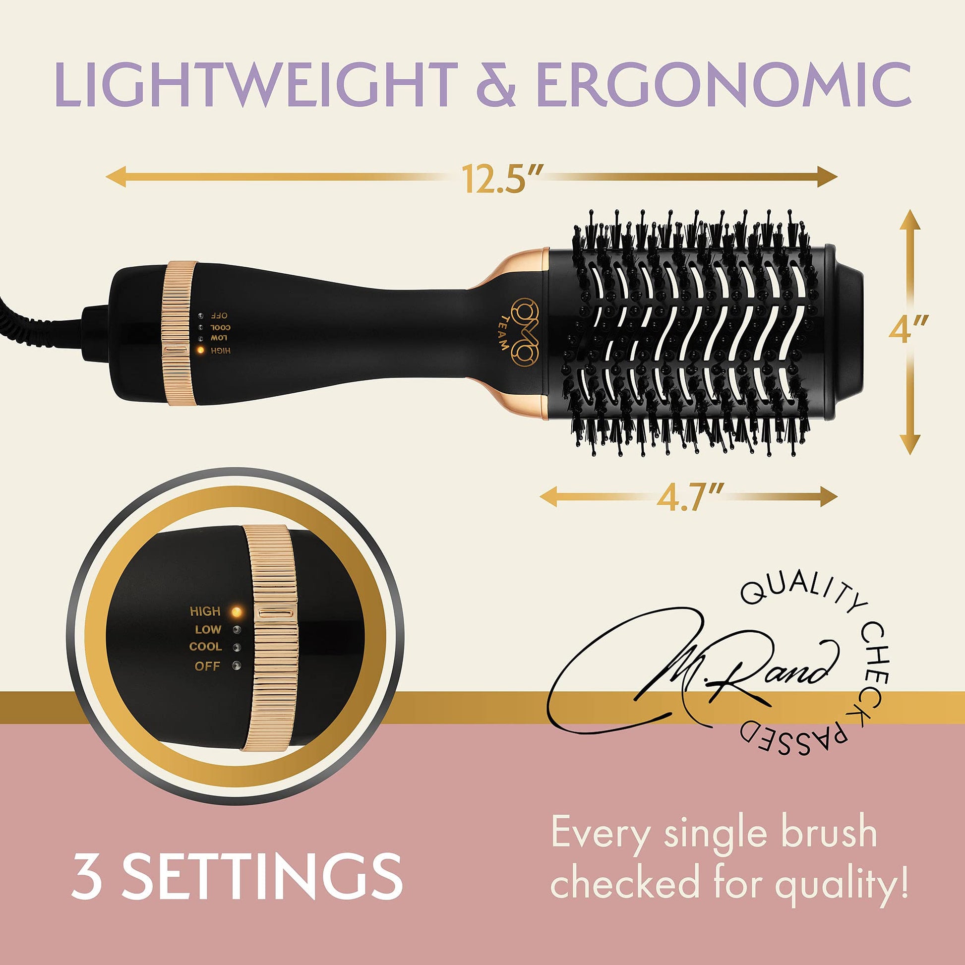 Authentic USA imported OMOteam black gold hair volumizer packaging box overview