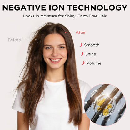 Aima Beauty pink styling tool showing the three heat setting control switch at the base.