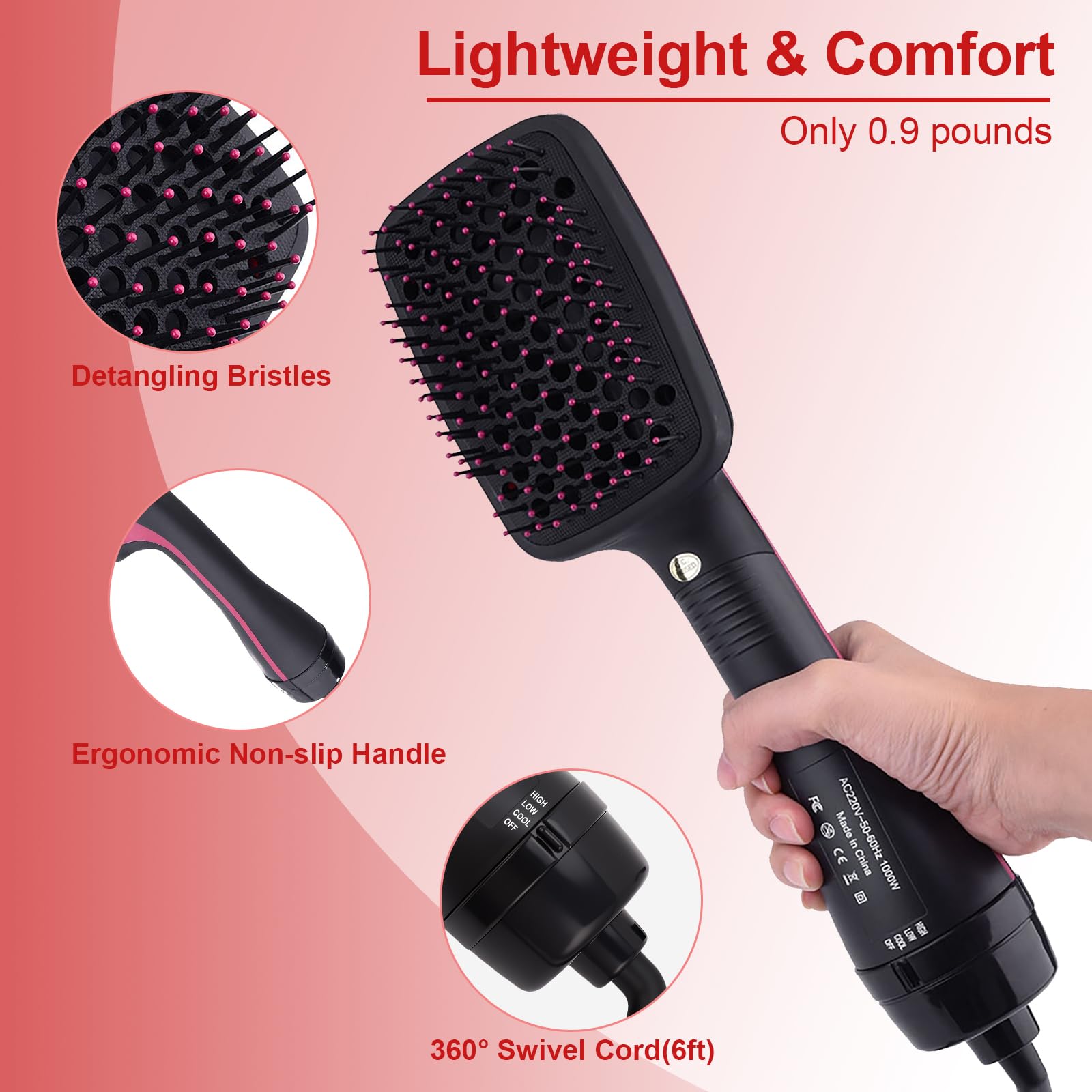 Side view displaying the airflow vents of the ceramic tourmaline infused hot air hair straightener tool