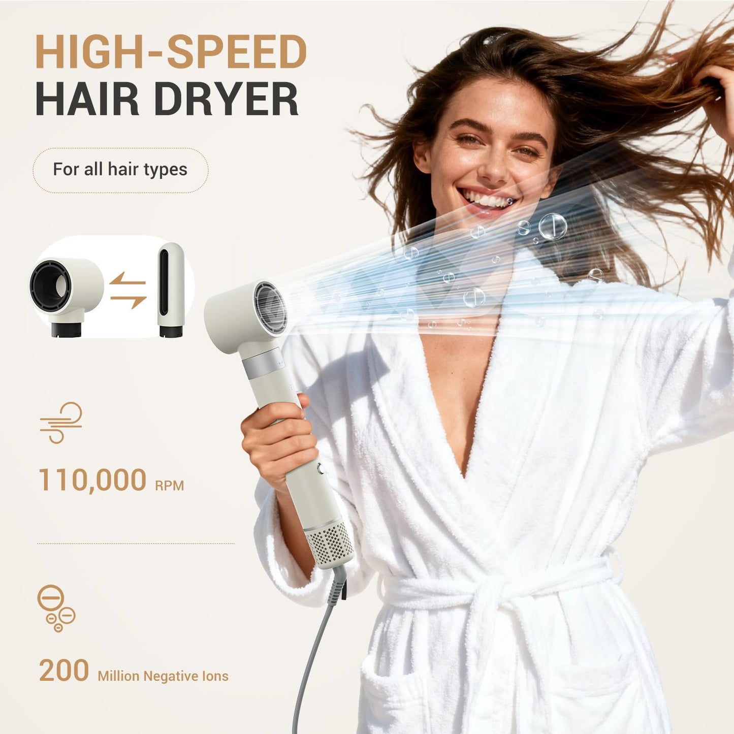 Zephyrluxe blow dryer oval brush attachment highlighting the tufted bristles designed for salon volume