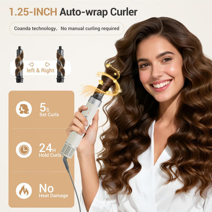 Zephyrluxe 110000 RPM hair dryer showing the multi functional attachments arranged side by side