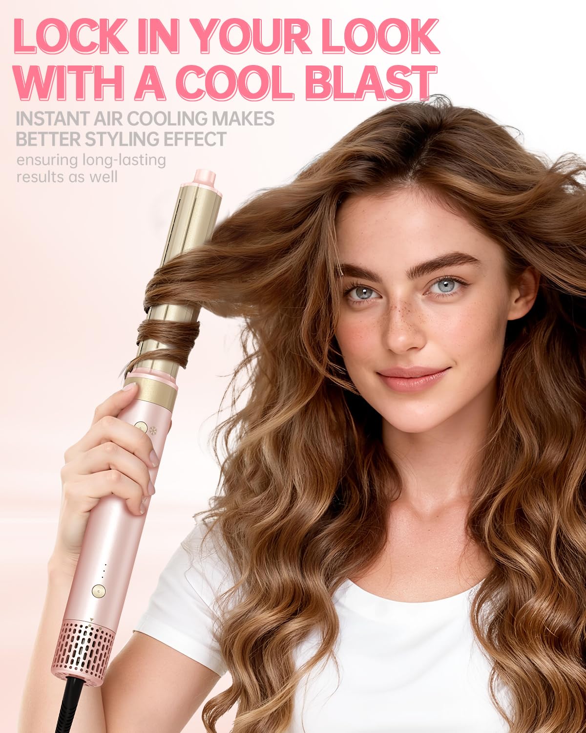 Webeauty professional travel hair styler demonstrating the secure attachment lock mechanism.