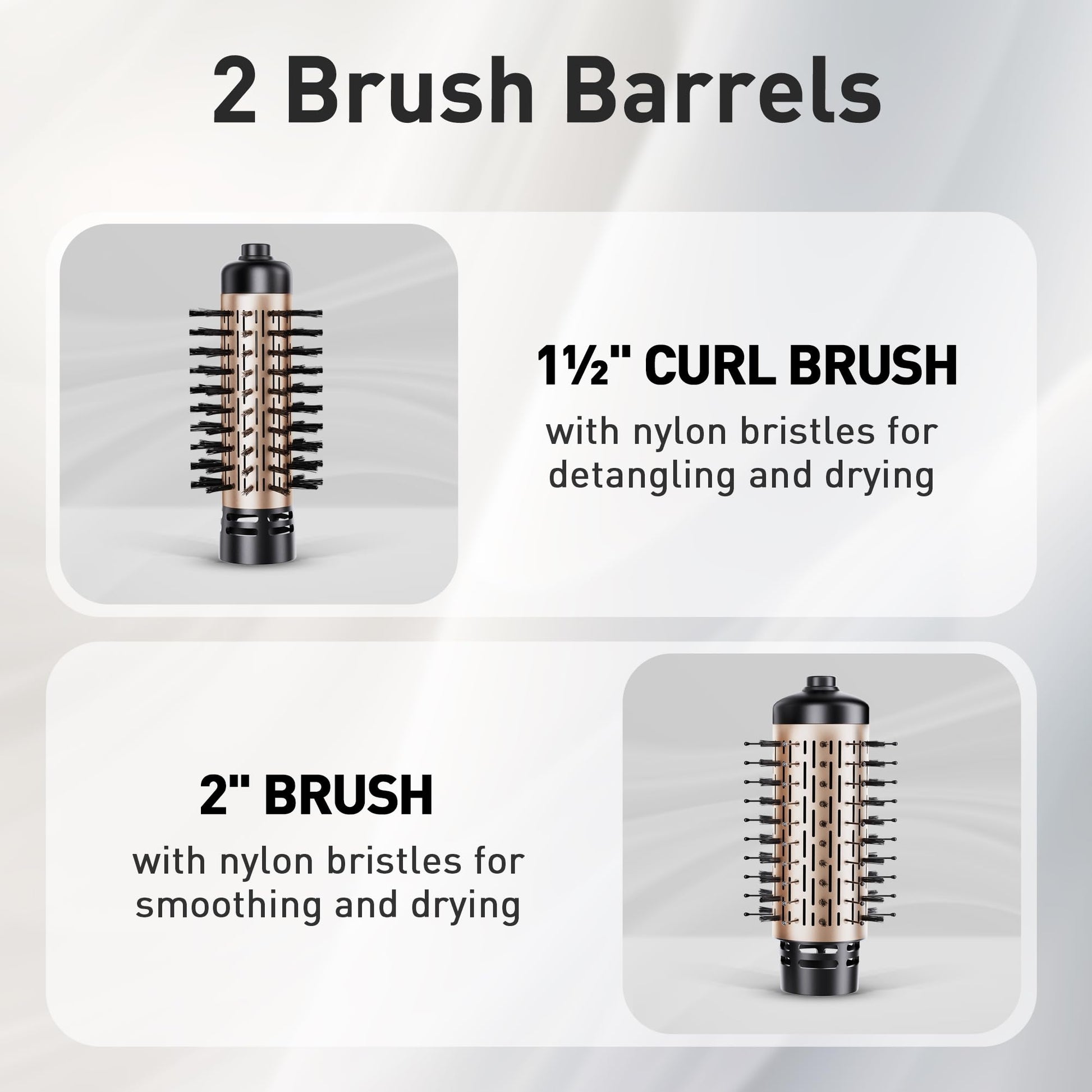 Beautimeter 2-inch round volumizer brush attachment for long hair styling