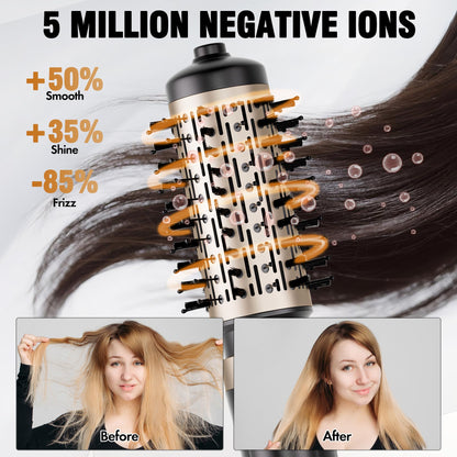 DAILYLIFE ionic hair styler close up of the premium bristles designed for detangling and smoothing hair.