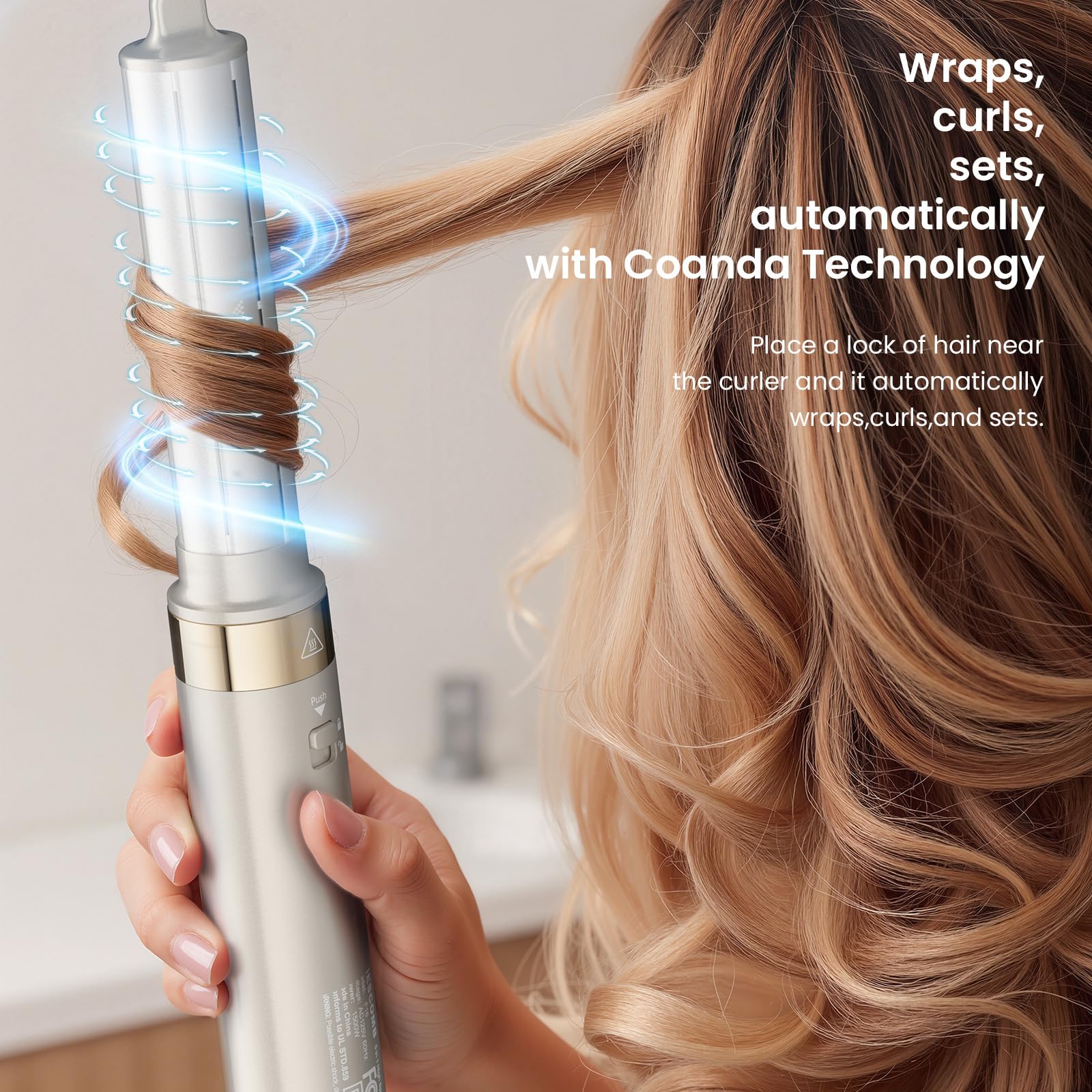 MESCOMB 5 in 1 styling kit with all five interchangeable attachments including the volumizer and straightening brushes organized neatly
