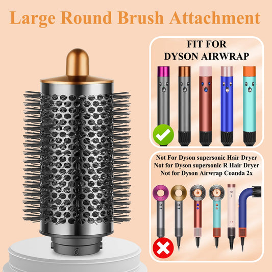 Oversized oval round brush attachment showing the extended comb teeth for root lifting.