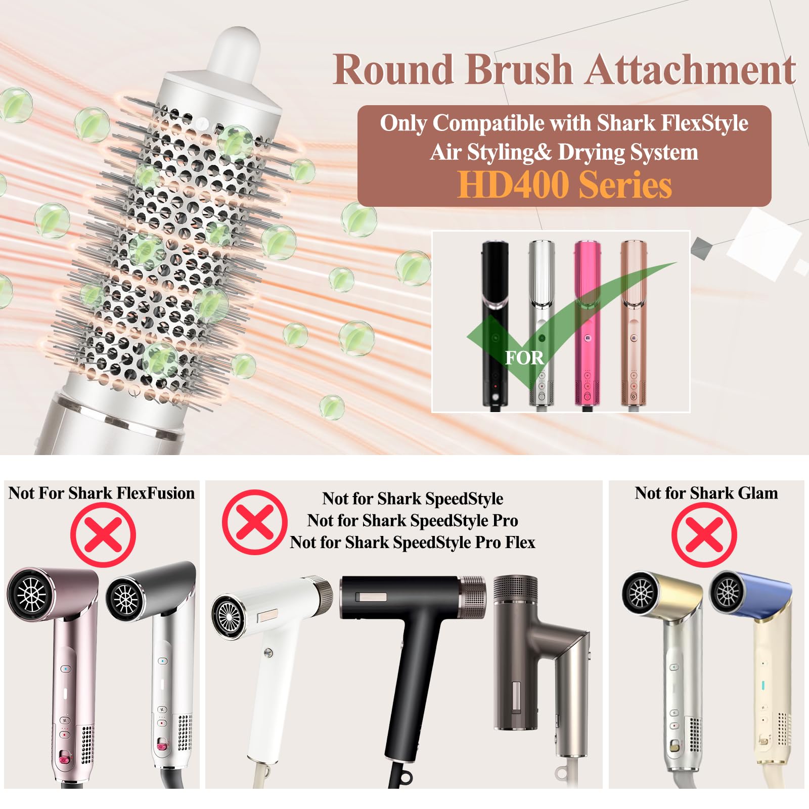 Chivixe oval round styling brush compatible with hair stylers showcasing tight teeth design.