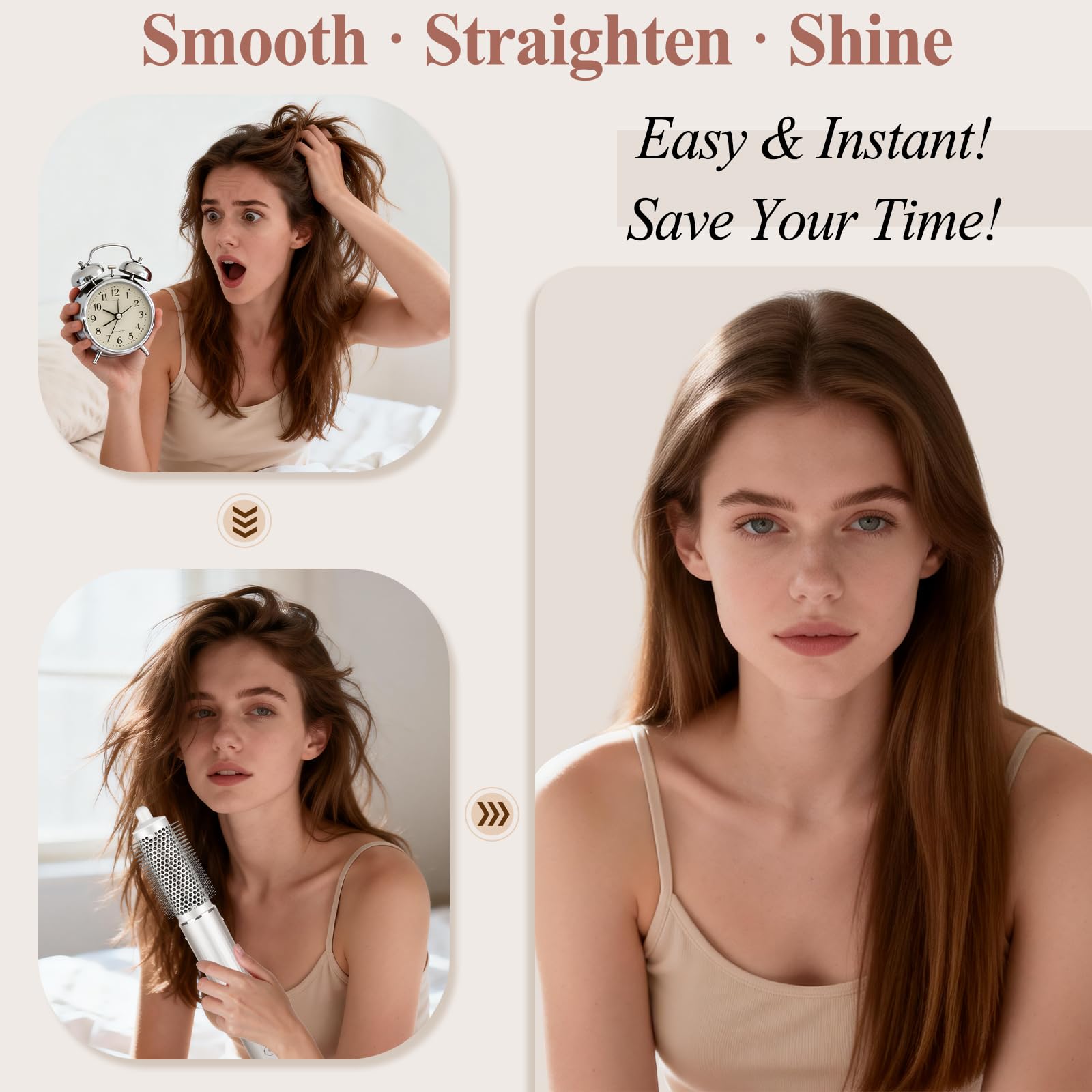 Chivixe hair styler brush attachment in silver color option for multi hair type styling.