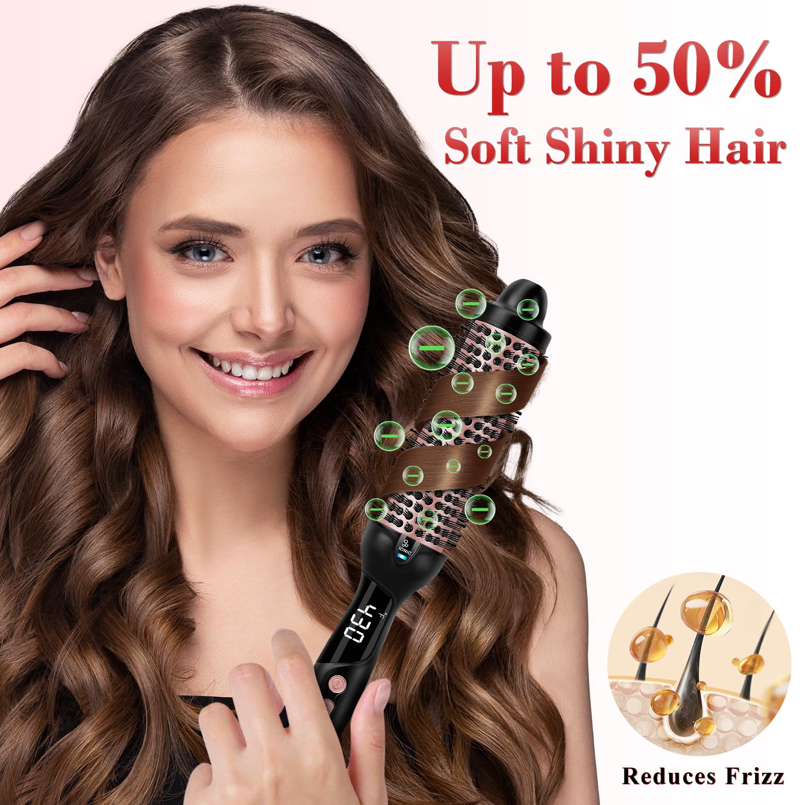 Ufree hair styling tool with the protective silicone cap applied on the heated barrel for safe handling.