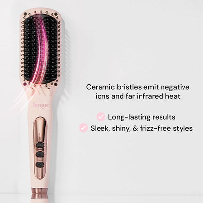 L'ANGE HAIR ceramic smoothing tool showing the premium dual-voltage power cord connection.