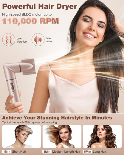 Premium pink travel case opened to showcase the secure compartments for the 7MAGIC hair dryer brush.