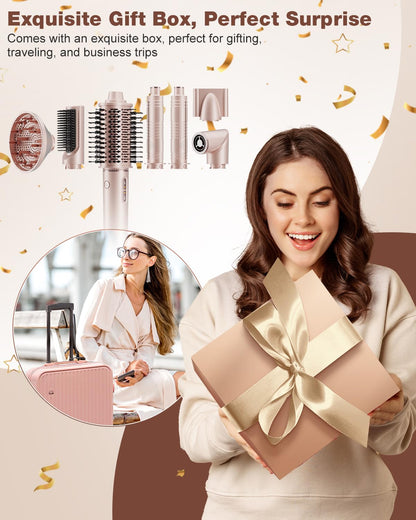 7MAGIC multi-functional air styler scalp massage and volumizing attachment heads close-up.
