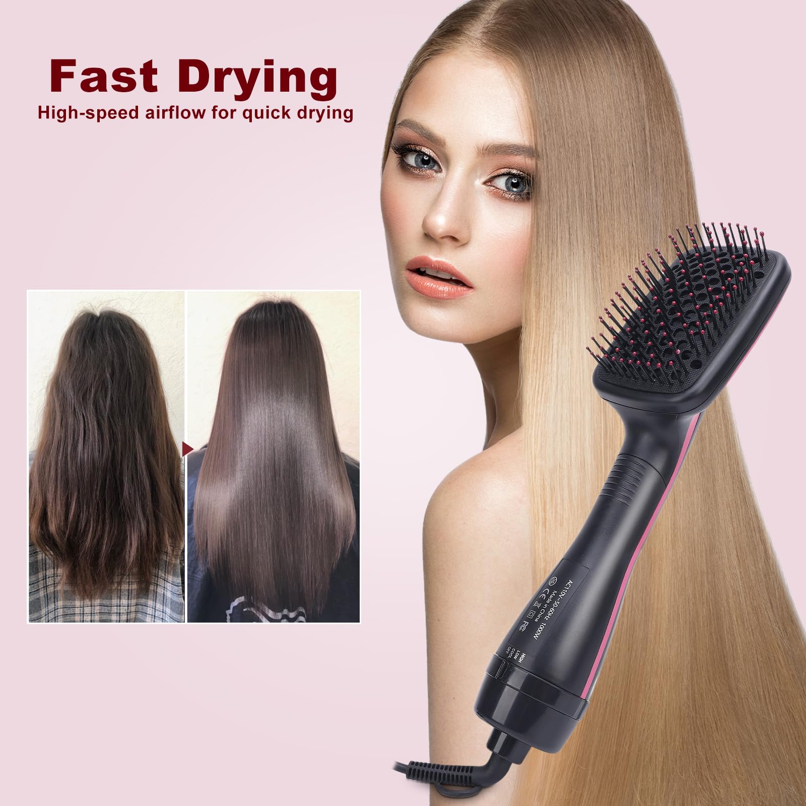 Close up view of the airflow vents on the Sonew hair dryer and styler brush