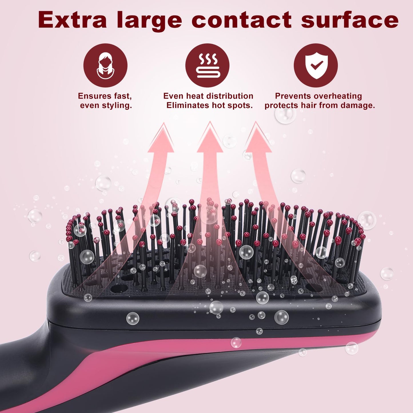 Side view profile of the Sonew hair straightener brush illustrating its slim structural build