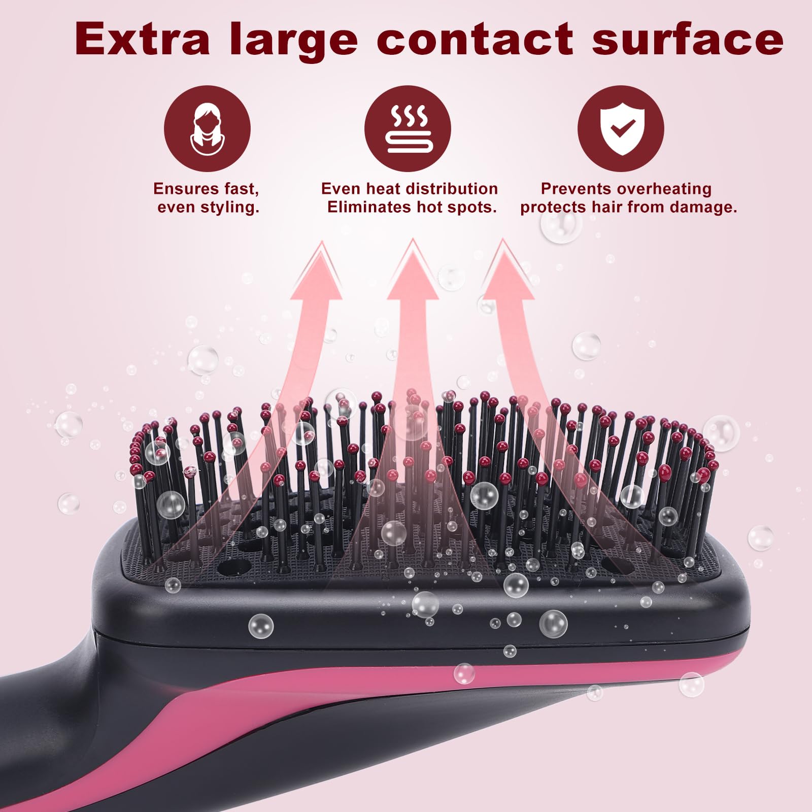 Side view profile of the Sonew hair straightener brush illustrating its slim structural build