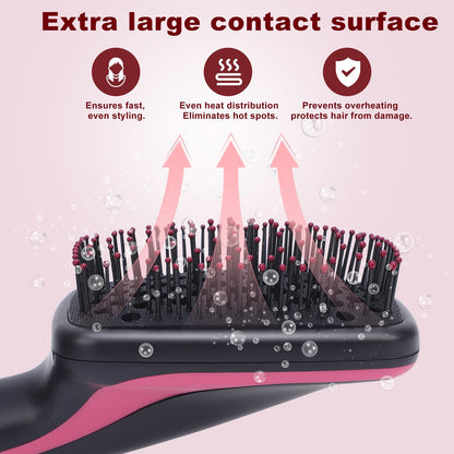 Side view profile of the Sonew hair straightener brush illustrating its slim structural build