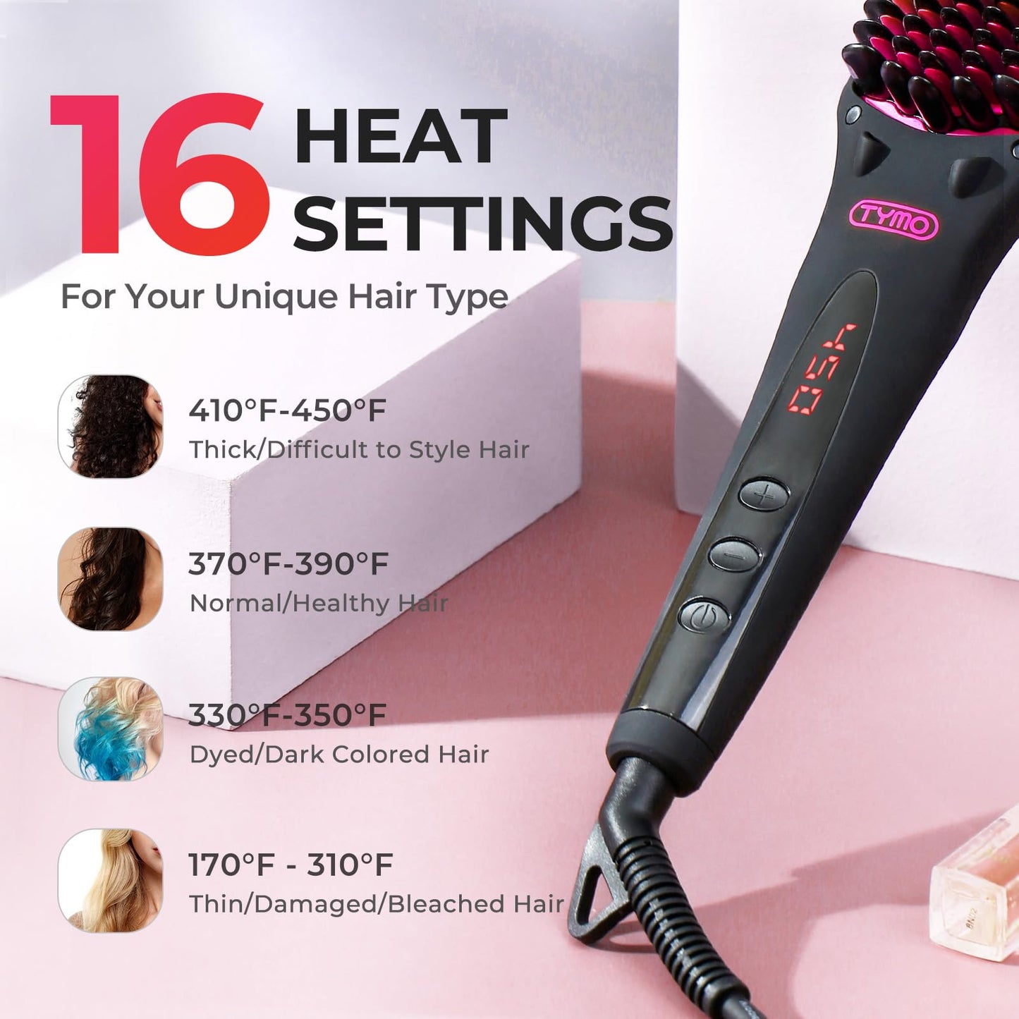 Authentic TYMO dual voltage styling tool with its included premium travel storage pouch