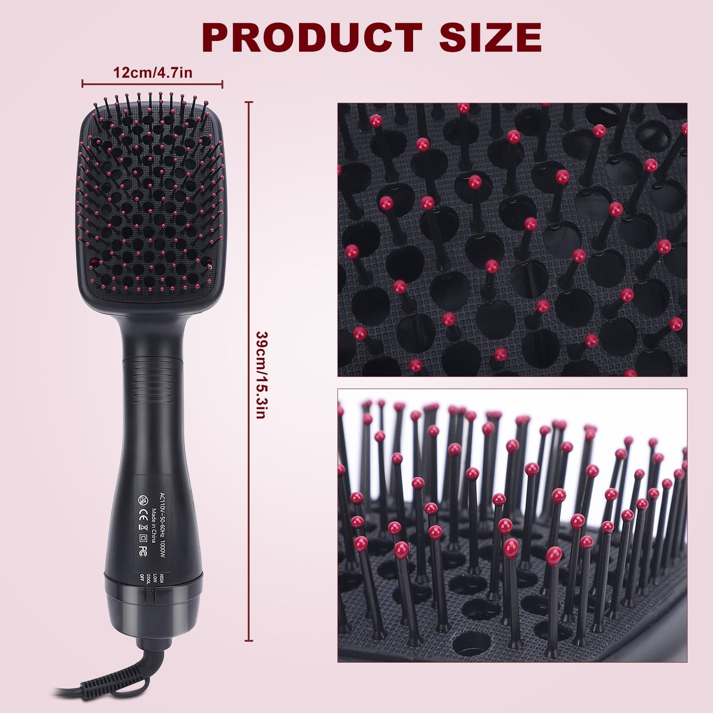 A professional styling demonstration using the Sonew negative ion dryer brush for frizz control