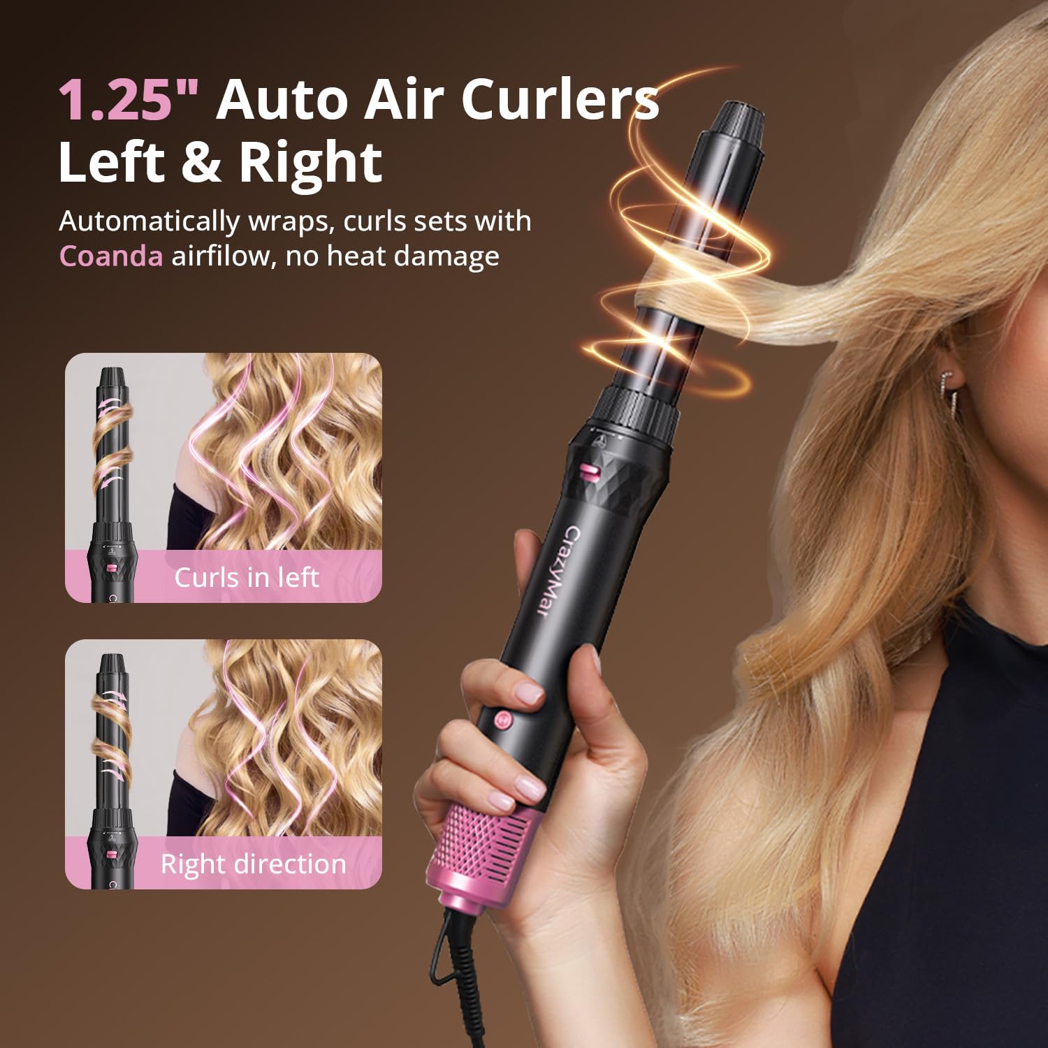 Side profile of the complete multi styler kit showcasing its sleek ergonomic design