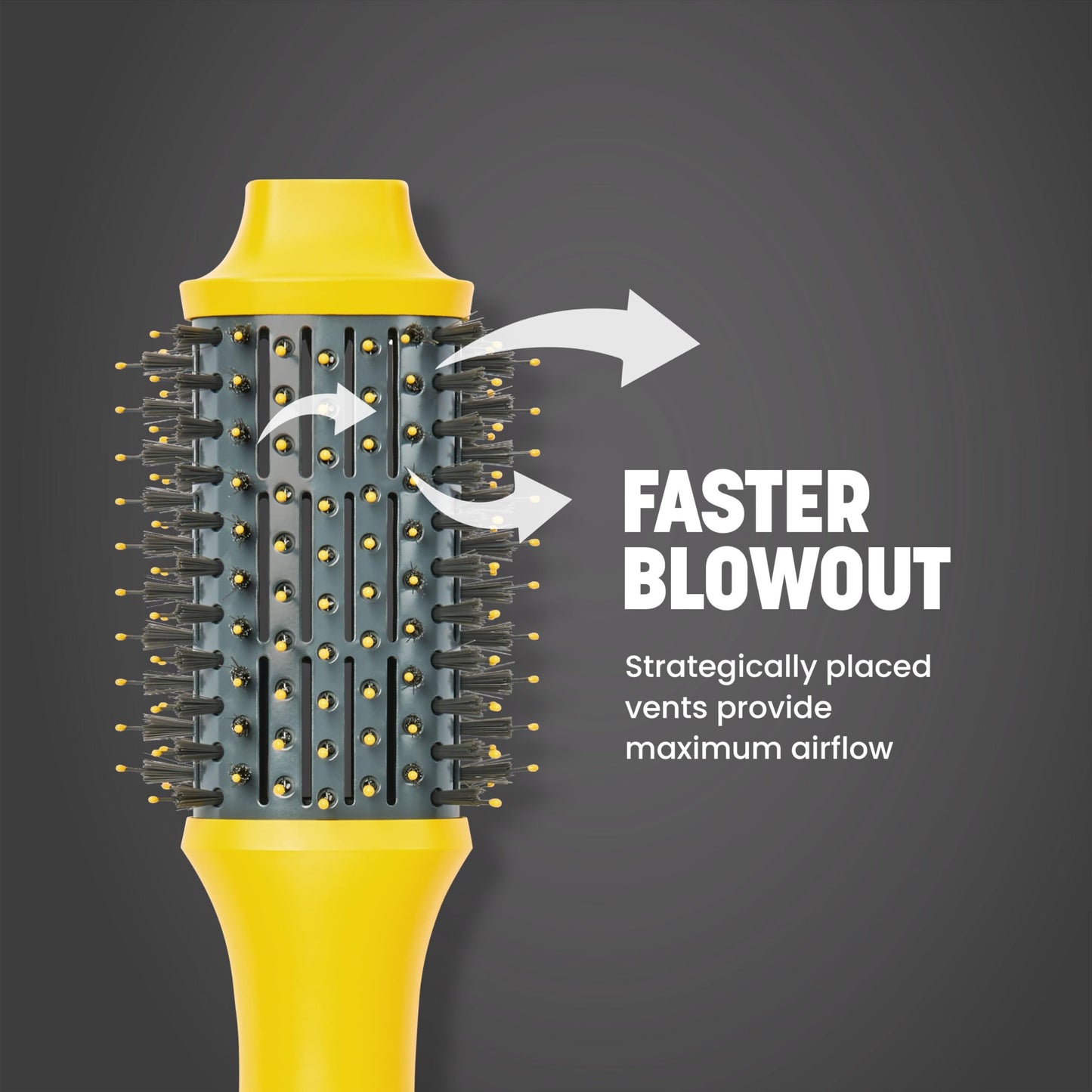 Drybar Blow Dryer Shot Collection yellow oval hot air brush close up