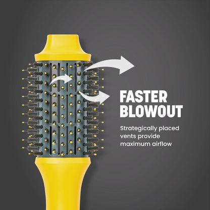 Drybar Blow Dryer Shot Collection yellow oval hot air brush close up