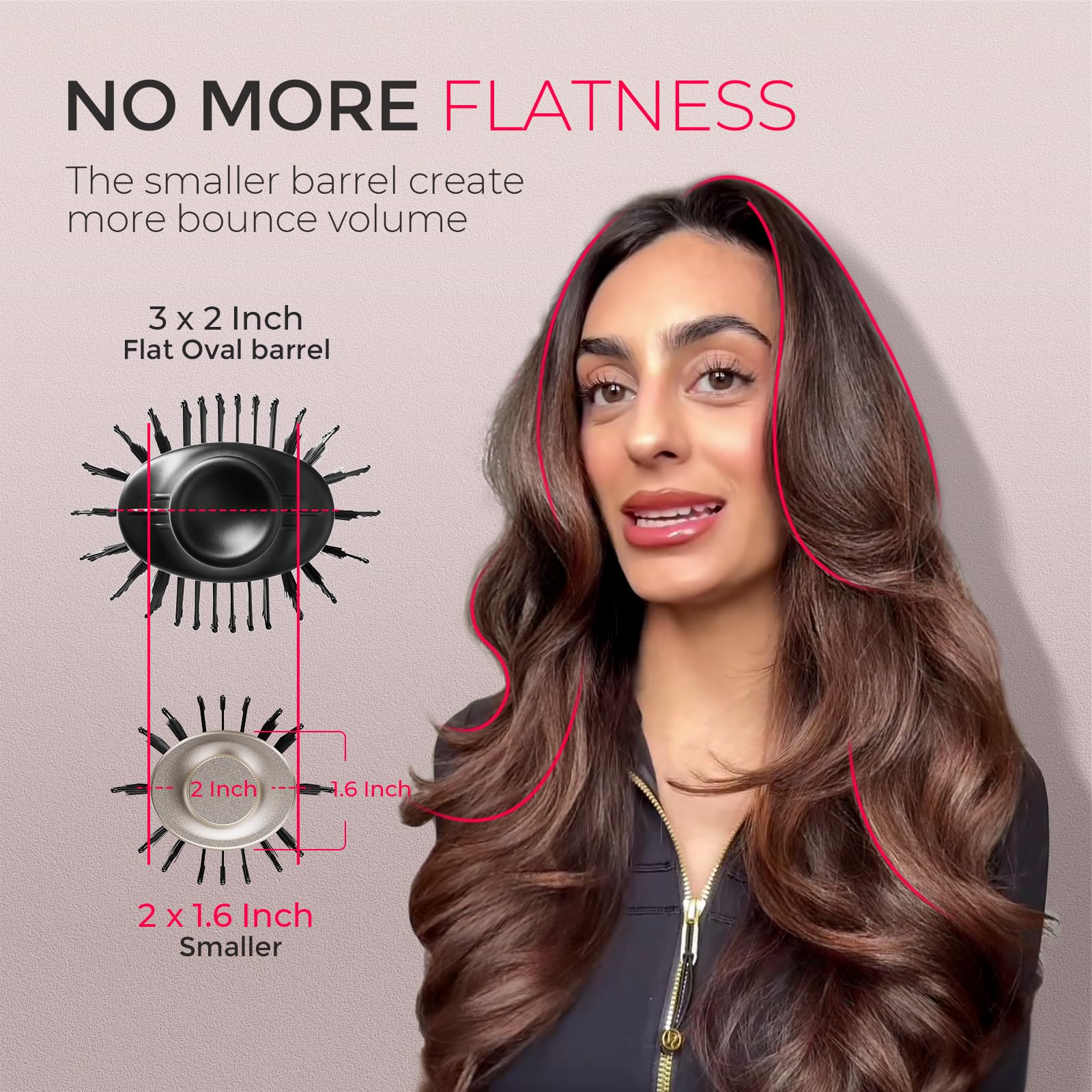 Angled view of the TYMO two point zero hair styler showing its compact and portable design