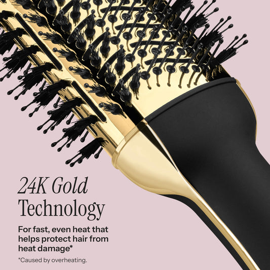 Close-up view of the 24K Gold technology barrel on the Hot Tools professional one-step blowout styler.