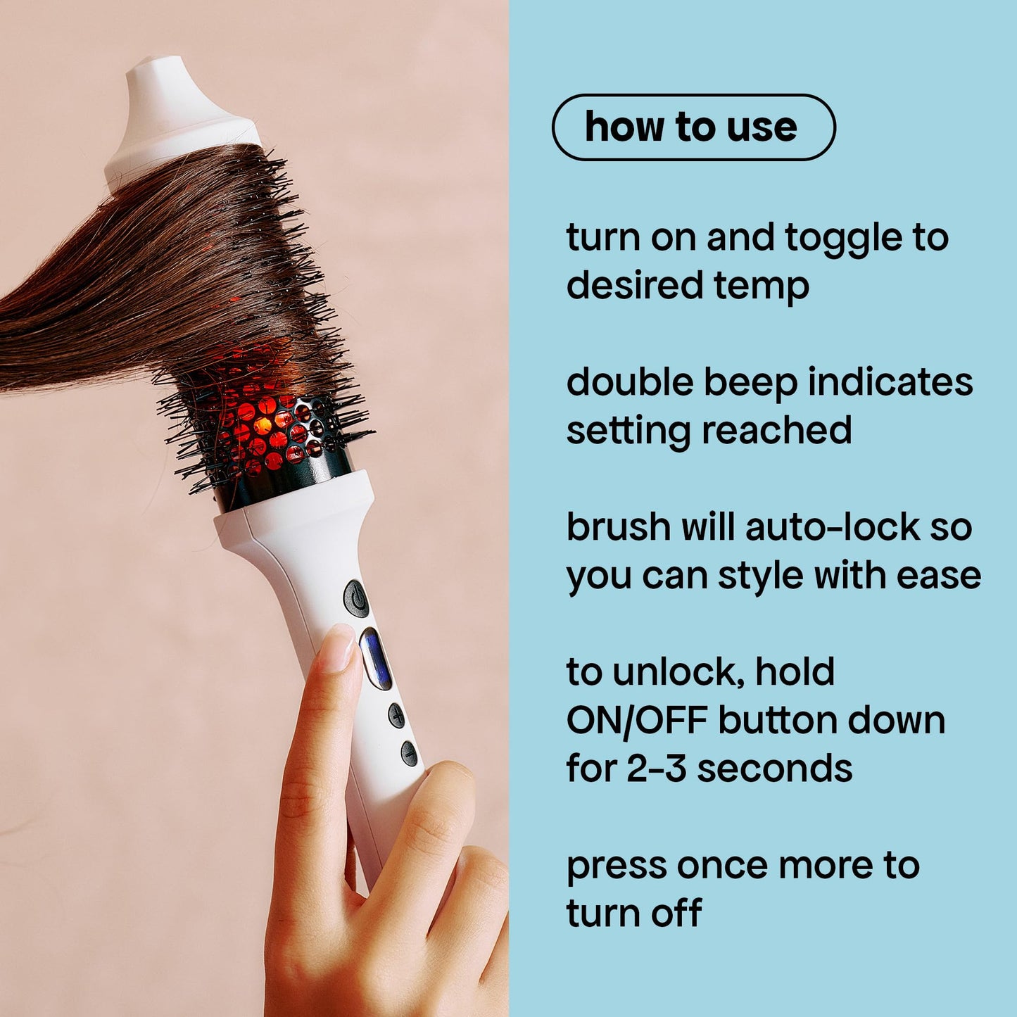 BondiBoost negative ion thermal brush displaying the long cord and plug layout