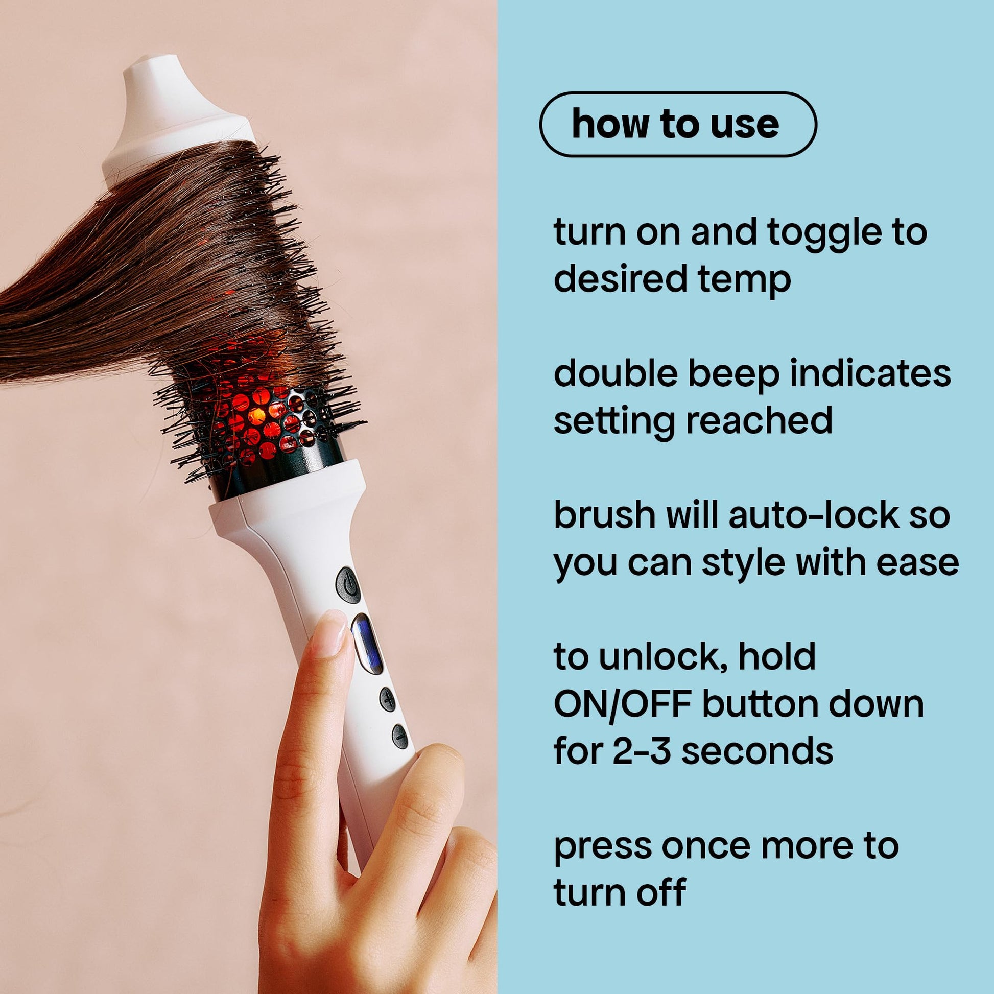 BondiBoost negative ion thermal brush displaying the long cord and plug layout