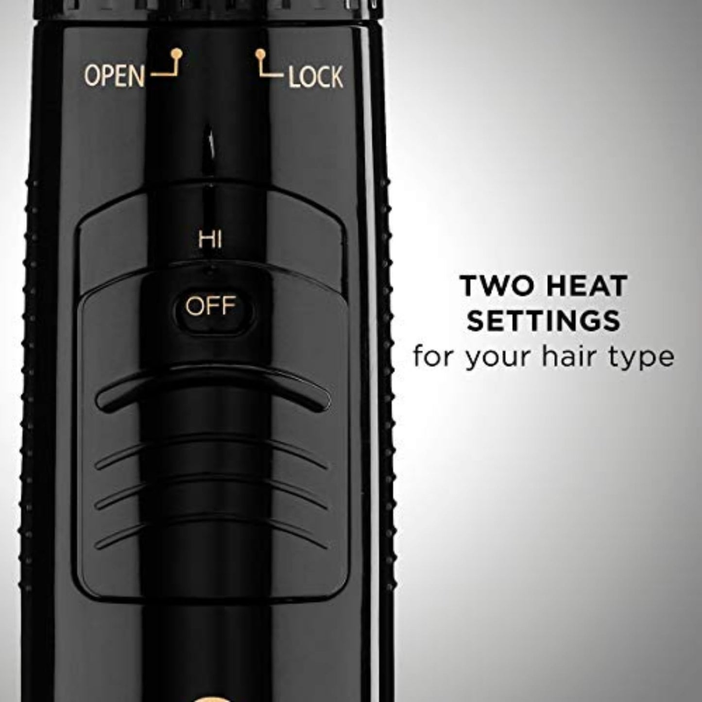 Conair one inch aluminum bristle brush attachment displaying the premium heat-conducting barrel
