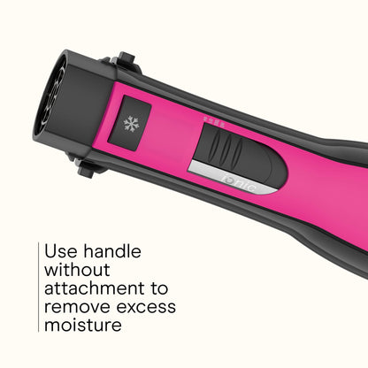 The packaging box for the USA imported Conair professional hot air styling brush highlighting its key features.