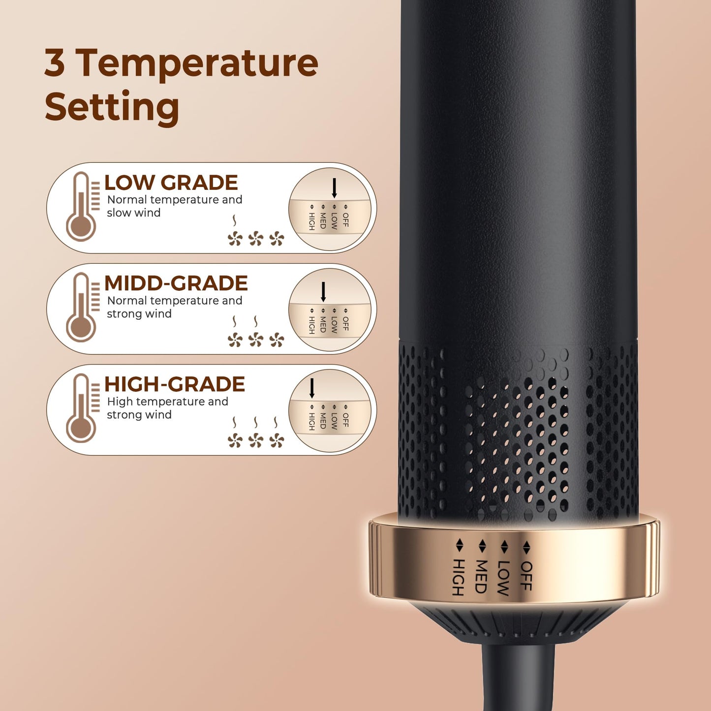 Yitrust multifunctional hair styling tools showing the left and right air curling barrels.