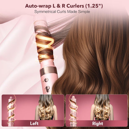 Side profile of the full styling system illustrating the ergonomic design and attachments swapped in seconds.
