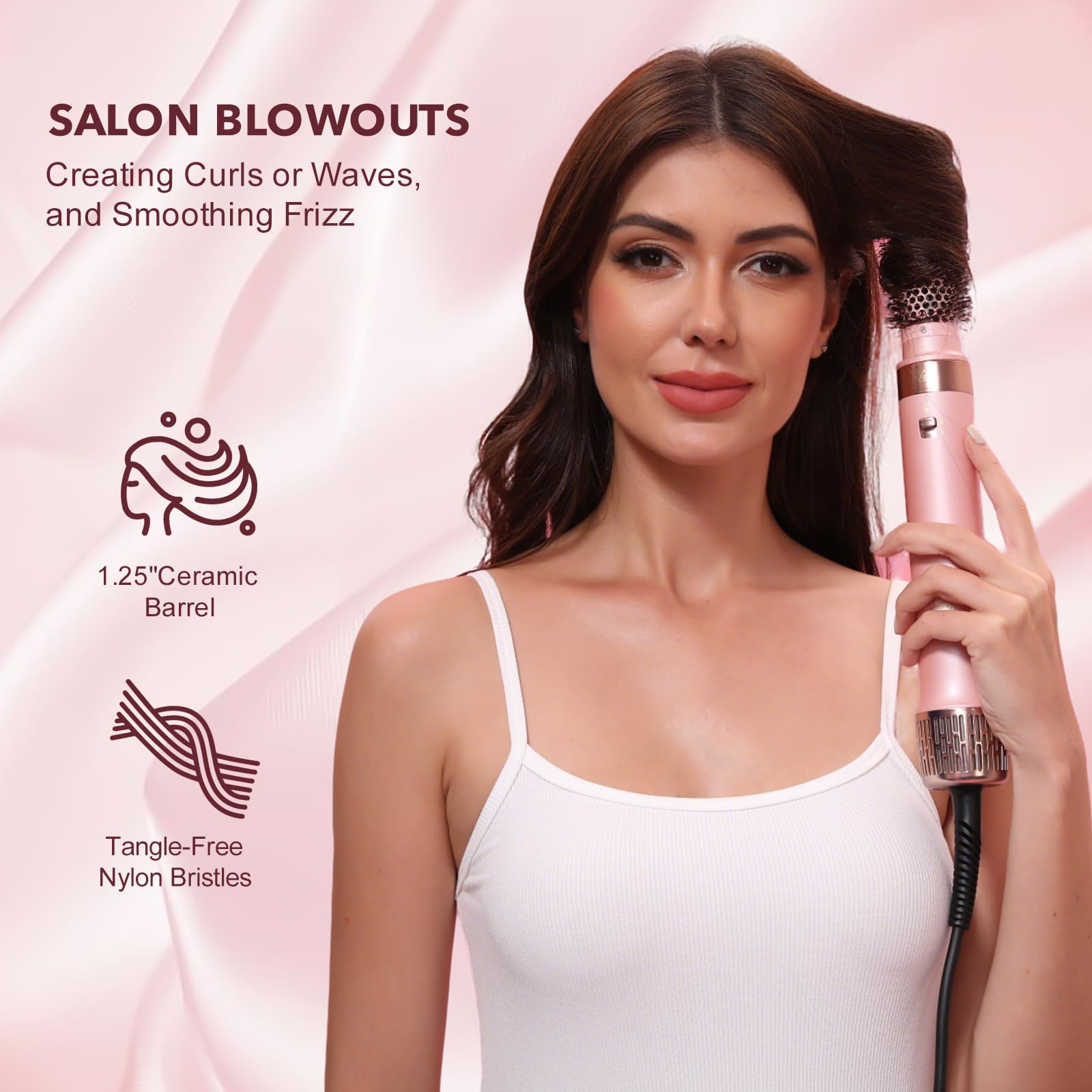 Professional hair drying styling tool packaging showing all components included in the box.