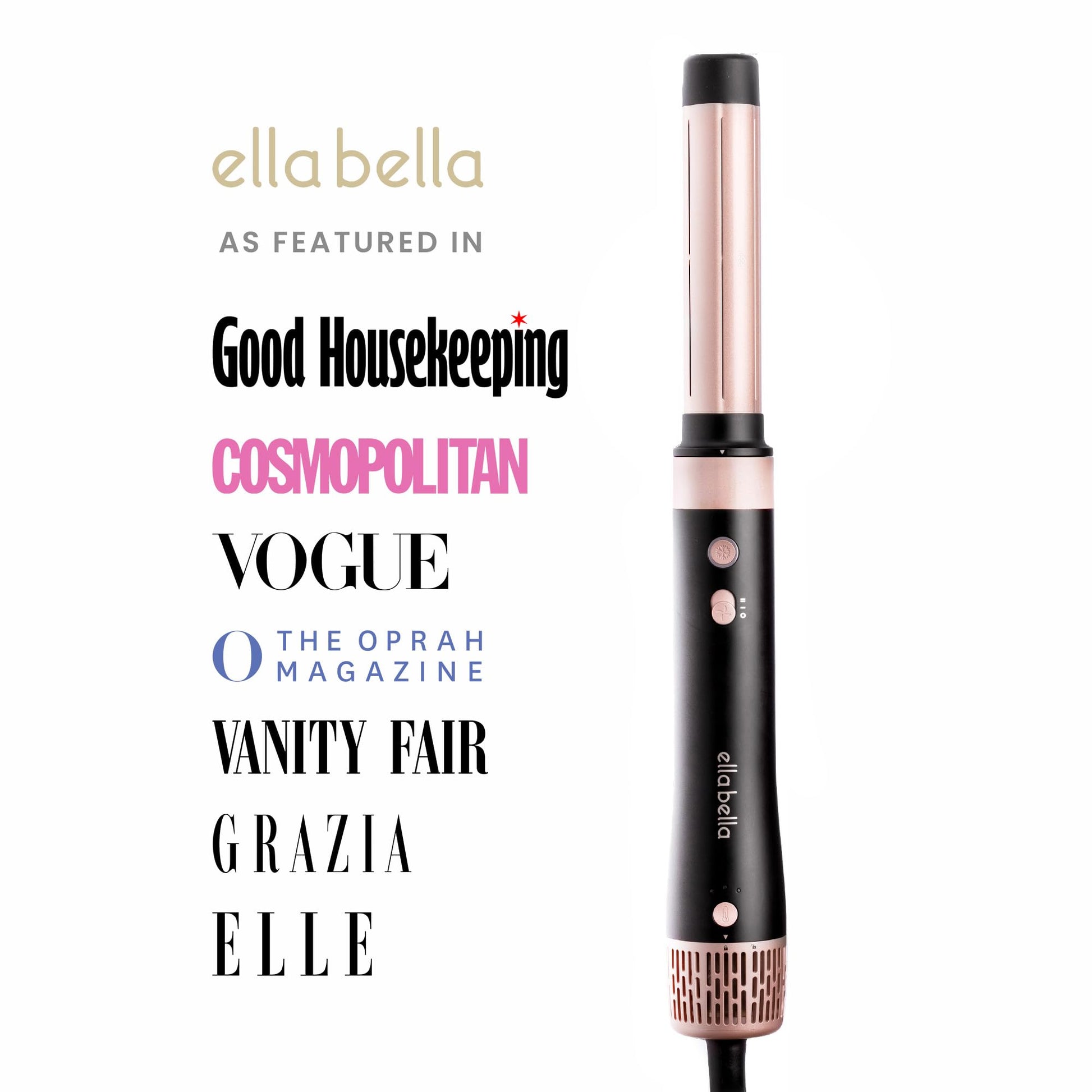 Close up view of the Ella Bella high speed brushless motor air styler control buttons