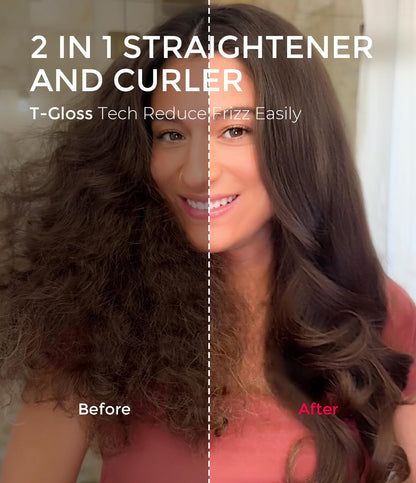 Detail view of the ceramic barrel with T-Gloss keratin coating engineered to eliminate frizz and add natural shine.