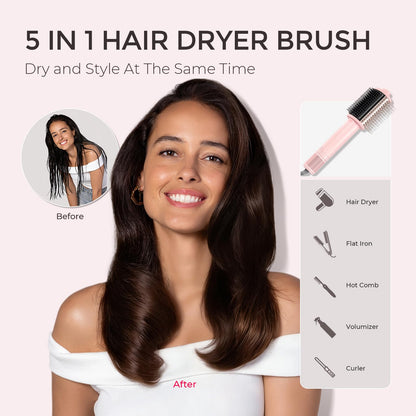 TYMO professional styling brush highlighting the top airflow vents for fast drying.