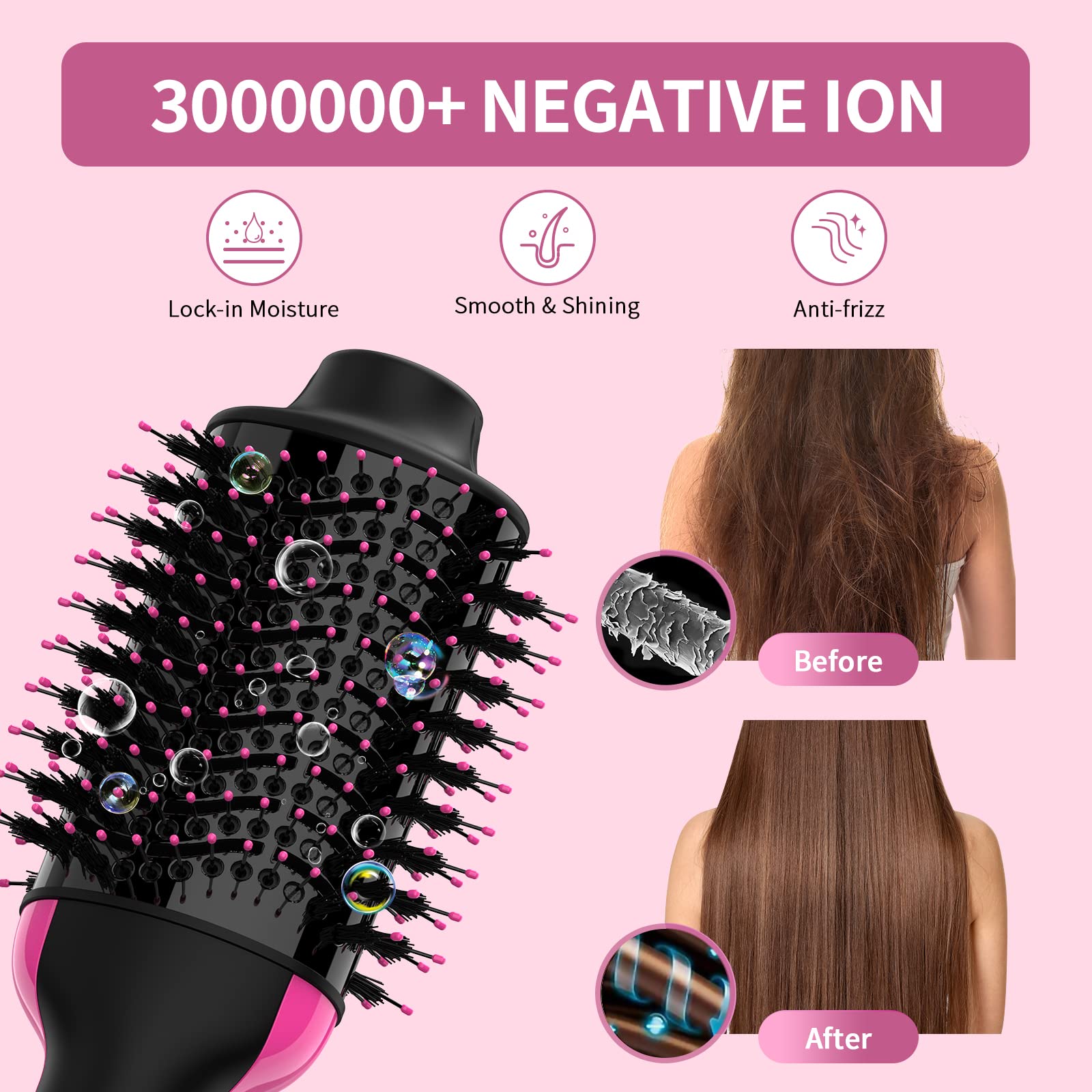 Umeely upgraded professional hair volumizer brush showing the 360-degree swivel cord attachment