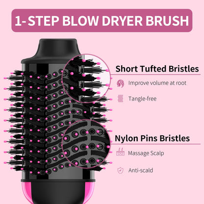 Umeely ceramic titanium hair dryer brush side profile detailing the oval barrel dimensions